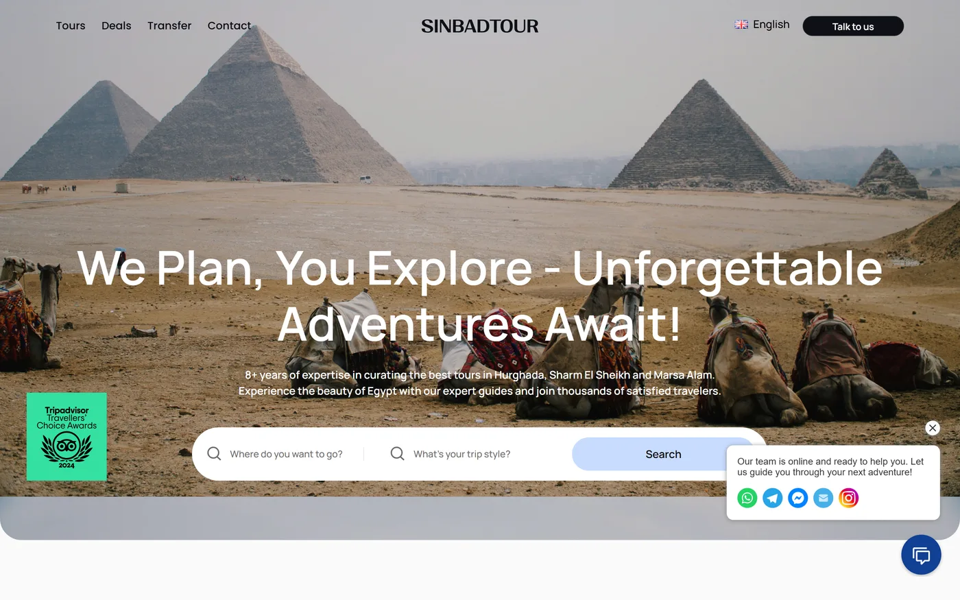 sinbadtour — туризм, Египет, 4 языка